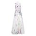 Decode Scoop Neck Sleeveless Tie Waist Ruched Floral Print Matelasse Dress-IVORY MULTI