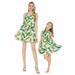 Matching Hawaiian Luau Mother Daughter Shift Shirt Dresses in Bird of Paradise