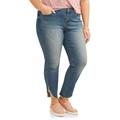 Women's Plus Angled Fray Hem Skinny Jeans