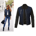 Women Zipper Up Flight Bomber Jackets Ladies Casual Coat Outerwear Autumn WInter Fashion Patchwork Jacket Plus Size S-3XL