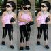 3PCS Set Toddler Baby Kids Girls Clothes Sets Tops Sleeveless Pants Jeans Hole Cut Headband Girl Clothing Outfits 1-6T