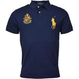 Polo Ralph Lauren NAVY Men's Big Pony Custom Slim Fit Crest Polo Shirt, US Small