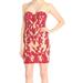 Xscape NEW Red Womens Size 10 Embellished Lace Strapeless Sheath Dress