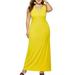 MAWCLOS Women Scoop Neck Long Dress Stretch Casual Plus Size Lounge Dress Summer Boho Tank Maxi Dress Oversized T Shirt Dress