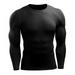 MELLCO Men's Athletic Compression Under Base Layer Long Sleeve Sport Shirt, Running Workout T Shirts (Black, L)