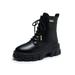 UKAP Girls Ladies New Chunky Lace Up Ankle Boots Platform Icon Retro Punk Goth Black