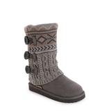 Muk Luks Cheryl Faux Fur Lined Side Button Pattern Knit Boot (Women's)