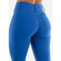 Womens Juniors Blue Levanta Cola Butt Lifting Jeggings - High Waisted Push Up Colored Jeans - High Rise Jeggings 10589R