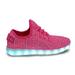 Family Smiles LED Light Up Knit Sneakers Low Top USB Charging Women Shoes Pink