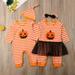 Pudcoco Newborn Baby Girl Boy Halloween Clothes Long Sleeve Romper Jumpsuit Dress Outfit
