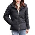 (Toponeto) Women Winter Warm Coat Hooded Thick Warm Loose Jacket Short Overcoat