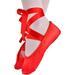 ZIYIXIN Ballet Slipper, Ballet Shoes Gymnastics Flats Split Sole Dance Yoga Flats with Ribbon for Girls Toddler Little Kid