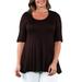 24seven Comfort Apparel Womens Plus Size Elbow Sleeve Tunic, P011204, Made in USA