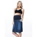 Maternity Pregnant Denim Skirt with Pregnancy Jersey Panel (XL)