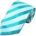 Jacob Alexander Men's Solid Color Tonal Stripe Zipper Neck Tie - Turquoise