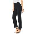 Plus Size Women's Straight-Leg Ultimate Ponte Pant by Roaman's in Black (Size 32 W) Pull-On Stretch Knit Trousers