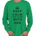 Brisco Brands Keep Calm Agree With Dad Funny Mens Long Sleeve T-Shirt