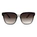 Womens Exposed Lens 90s Panel Lens Boyfriend Horn Rim Sunglasses Slate Smoke