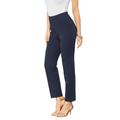 Plus Size Women's Straight-Leg Ultimate Ponte Pant by Roaman's in Navy (Size 30 W) Pull-On Stretch Knit Trousers