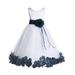 Ekidsbridal White Floral Rose Petals Tulle Flower Girl Dress Wedding Tulle Dresses Pageant Dresses Ball Gown Special Occasions Dresses Easter Summer Dresses Holiday Dresses Toddler Girl Dresses 007