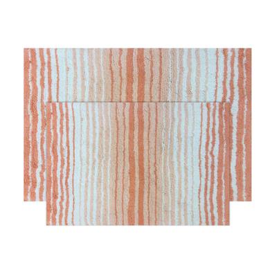 Gradiation 2 Piece Set Bath Rug Collection by Home Weavers Inc in Coral