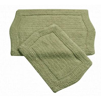 Waterford 2 Piece Set Bath Rug Collection by Home Weavers Inc in Green
