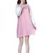 Promotion Clearance Fashion Women Color Blocks Mini Dress O-Neck Sweater Long Shirt Casual Long Sleeve Pullove Dress