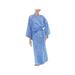 Novica Womens Blue Batik Robe - Hand-Painted Kimono, Belted Wrap with Pockets