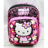 mini backpack - hello kitty - flowers black new school bag book girls 82595