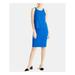 RACHEL ROY Womens Blue Sleeveless Jewel Neck Above The Knee Sheath Skirt Size XL