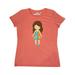 Inktastic Fashion Girl, Brown Hair, Colorful Dress, Blue Shoes Adult Women's T-Shirt Female