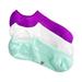 Hue Women's Three-Pack Air Sleek Liner Cushion Socks, Neon Purple (One Size, multicolor - Neon Purple, White, Sea-green)