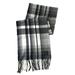 Calvin Klein Ombre Plaid Scarf w Fringe Trim, Black/White