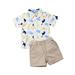 Binpure 2020 Toddler Kids Baby Boy Clothes 2pcs Outfits Sets Short Sleeve Dinosaur T-Shirt Tops + Pants