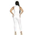 Fit Sleeveless Solid White Denim Overall Jumpsuit Full Body Skinny Jeans for Juniors Plus Size 24W