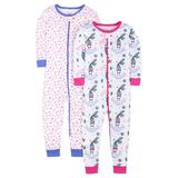 Little Star Organic 100% organic cotton footless stretchies pajamas, 2-pack (baby girls and toddler girls)