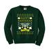 Happy Hanukkah Ugly Christmas Sweater Unisex Boys Girls Crewneck Graphic Sweatshirt, Forest Green, Large