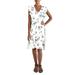 Q & A Womens Flutter Sleeve Tie Front Midi Dress