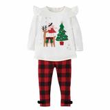 Mud Pie Christmas Girls Reindeer Mouse Tunic Legging Set