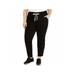 CALVIN KLEIN Womens Black Striped Lounge Active Wear Pants Plus Size: 1X