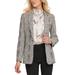 Women's Jacket Gray Notch Collar Leopard Print Blazer $149 8