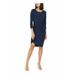 Womens Sheath Dress Indigo Large Asymmetrical-Smocked L