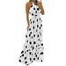 Sexy Dance Women Summer Beach Dress Floral Print Long Maxi Dresses Ladies Halter Sleeveless Cocktail Party Evening Dress