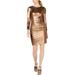Calvin Klein Metallic Bodycon Dress Gold