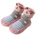 Unisex Baby Toddler Animals Print Cotton Socks Slipper Anti-Slip Crib Shoes - Sold per 1 Pair (Pink/Bear, 0-6 Months)