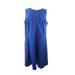Michael Kors Womens Plus Size Amalfi Blue Zip-Front Sleeveless Dress 14W