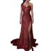 Slantway Plus Size Prom Cocktail Formal Dress For Women Strapless Fishtail Ball Prom Gown Bridesmaid Wedding Split Bodycon Dress Party Cocktail Sequin Sparkly Long Maxi Dress Rose Gold M