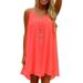 Mini Dress for Ladies Grid Splice Backless Sling Sleeveless Short Summer Dresses Losse Irregular Hem Party Dresses