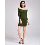 Alisa Pan Women's Sexy Off Shoulder Long Sleeve Party Cocktail Club Wear Knit Sheath Dresses for Women 05927 on Clearance