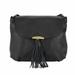 Italian Artisan 383-9113-Black Angelica Womens Leather Shoulder Handbag, Black